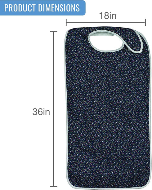 Duro-Med Mealtime Protector, Fancy Print Navy...