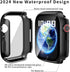 Compatible with Apple Watch Waterproof Case 40mm Series 6/5/4/SE with Tempered Glass Screen Protector, Full Coverage Bumper Cover for iWatch Case ...