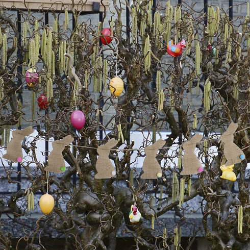BinaryABC Easter Bunny Rabbit Burlap Banner Bunting Garland, Easter Decorations...