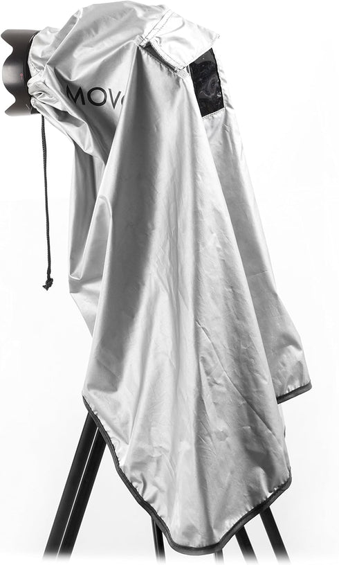 Movo CRC03 Extra-Long Camera Rain Coat Rain Cover for DSLR Cameras, Lens, and Tripod (Metallic Gray)...