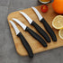 BEWOS Paring Knife, Curved Blade Paring Knife Set of 4, Ergonomic Handle, Ultra Sharp Kitchen Knife, Classic Black PP Plastic Handle, Fruit Knife ...