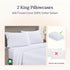 California Design Den Luxuriously Soft 600 Thread Count 100% Cotton King Size White Pillowcase Set of 2, Fits King Pillows...