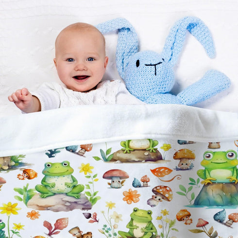 Cute Frog Baby Blanket Gifts Super Soft Swaddle Newborn Cozy Baby Receiving Blanket Stroller Throw Blanket for Crib 40x30 for Baby/Puppy...