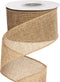 Ribbli Burlap Wired Ribbon,2-1/2 Inch x 10 Yard,Natural,Solid Wired Edge Ribbon for Big Bow,Wreath,Tree Decoration,Outdoor Decoration...