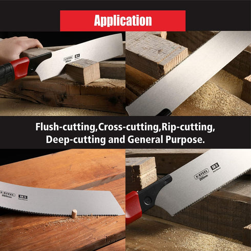Japanese Pull Saw Hand Flush deep Cutting Trim Saw 10-2/5 Inch ?265MM) SK-5 Steel Blade Razor Fine Teeth Saw with Non-slip Rugged curved Handle Id...