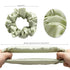 Hair Care Classic Scrunchies Silk Everyday Hair Ties Elastics No Damage Ponytail Holder Pack of 3 Apple Green...