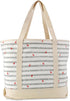 DALIX 22" Shopping Tote Bag in Heavy Cotton Canvas (Zippered Top) Gray Flamingo...