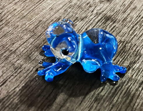 Garden Deco Glow in The Dark Tiny Baby Frog Hand Blown Art Glass Figurine Ornament Sculpture...