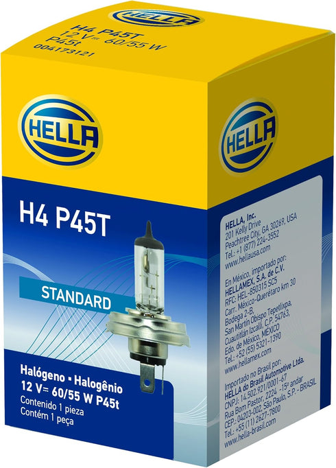 HELLA H4 P45T Standard Halogen Bulb, 12 V, 60/55W...