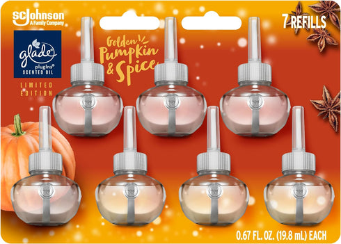 Glade PlugIns Refills Air Freshener, Scented and Essential Oils for Home and Bathroom, Golden Pumpkin & Spice, Limited Edition Scent, 4.69 Fl Oz, ...