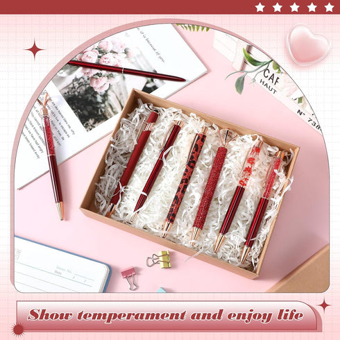8 Pcs Ballpoint Pen for Women Pretty Cute Fancy Black Ink Pens for Journaling Liquid Sand Glitter Pen Bridal Shower Gifts for Wedding Women Office...