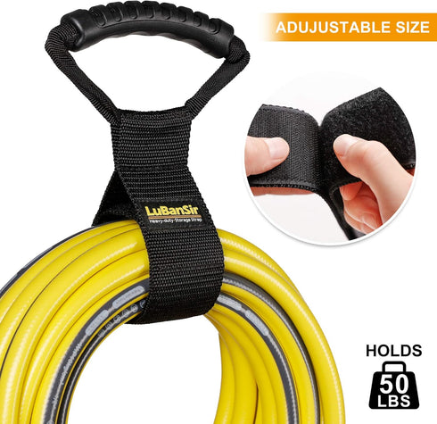 LuBanSir Extension Cord Storage Straps, 28" (2 Pack) Heavy-Duty Hook and Loop Straps with Carrying Handle fit Extension Cord, Garden Water Hoses a...
