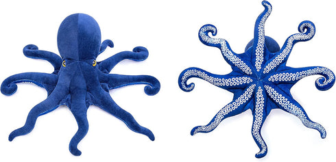 ZHONGXIN MADE Simulation Octopus Plush Toy - Blue 18" Soft Real Life Octopus Stuffed Animal Toys, Lifelike Deep Sea Creeping Animal Octopuses Plus...
