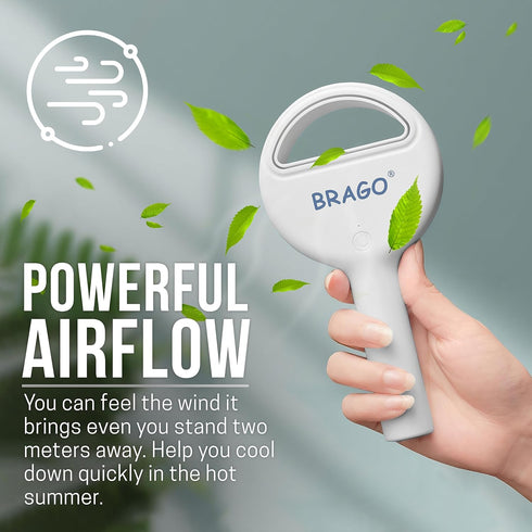 Handheld Bladeless Mini Fan, Portable Hand Fan, Rechargeable Small Pocket Fan, Battery Operated Personal Fan for Indoor Outdoor Travelling (White)...