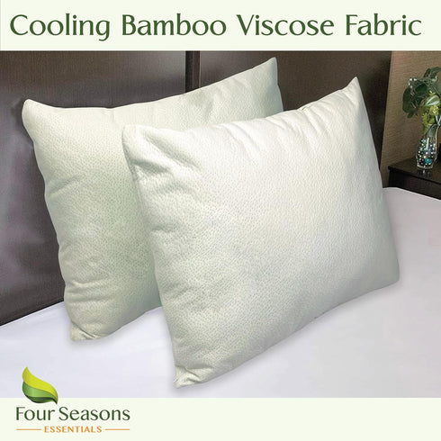 Four Seasons Essentials Body Size Waterproof Pillow Protector (Set of 1) - Natural Viscose derived from Bamboo Pillow Covers - Hypoallergenic Dust...