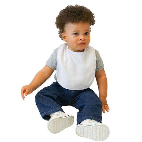 Neat Solutions 2-Ply Knit Terry Solid Color Feeder Bibs in White - 20 Pack...
