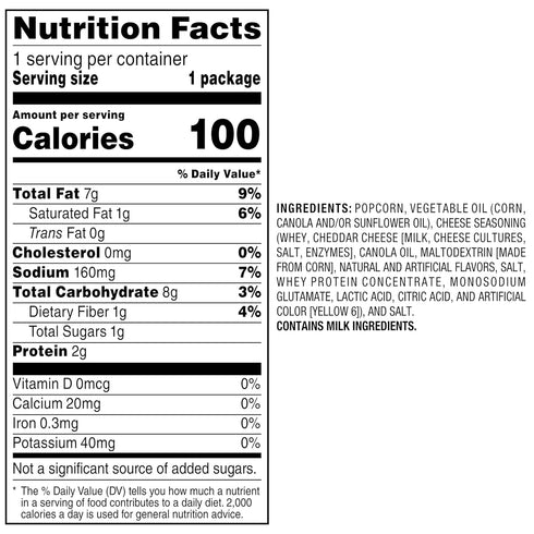 Cheetos Popcorn, Cheddar, 0.625 Ounce (Pack of 40)...
