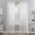 No. 918 Genevieve 2-pack 2-pack Linen Weave Sheer Semi-Sheer Grommet Curtain Panel Pair, 50" x 96", Cream...