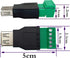 USB 2.0 A Screw Terminal Block Adapter USB 2.0 A Female to 5 Pin/Way Female Bolt Screw Shield terminals Pluggable Type Adapter Connector for Charg...