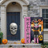 Welcome Pink Halloween Nutcracker Decorative Garden Flag, Spooky Skeleton Skull Jack O Lantern Pumpkin Yard Outside Home Decorations, Gothic Holid...