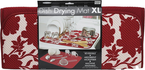 The Original 425201 Floral Dish Drying Mat, Red...