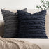 MIULEE Set of 2 Decorative Boho Throw Pillow Covers Linen Striped Jacquard Pattern Cushion Covers for Sofa Couch Living Room Bedroom 18x18 Inch Na...