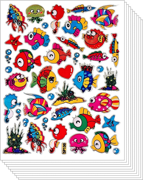 Tropical Fish Sea Ocean Stickers for Scrapbook Flashy (270 pcs, 10 Sheets)...