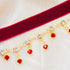 14K Gold Plated Ruby Red Layered Velvet Choker Necklace for Women Double Chain Indian Chokers Necklaces Goth Vampire Chocker Boho Chokers Statemen...
