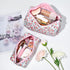 2 Pcs Quilted Makeup Bag Floral Cosmetic Bag Cotton Large Travel Coquette Toiletry Puffer Bag Aesthetic Cute Glossier Makeup Bag for Women Girls...