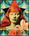 Posterizer 1 pcs-redhead woman with trippy flowers collage-Vintage Art-Abstract & Modern Art-Gifts for Women-Gift for Art Lovers- UNFRAMED Wall Ar...