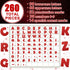 260Pcs Glitter Red Bulletin Board Letters for Classroom 4” Letter Combo Pack Set Numbers Alphabet Poster Board with Adhesive Dots Punctuation Symb...