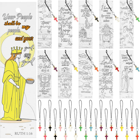 30 Pcs Christian Bookmarks with Cross Pendants Bible Verse Religious Book Markers inspirational Scripture Gifts for Women Men Church Sunday School...