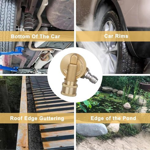 Pressure Washer Pivoting Coupler Kit - 240 Degree Rotation, Includes Gutter Cleaner Attachment, 7 Spray Nozzle Tips with Holder,1/4" Quick Connect...