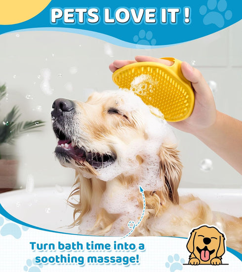 Dog Bath Brush Pet Massage Shampoo Brush Dog Scrubber for Dog Washing Brush Scrubber Pet Bath Massage Brush with Soft Silicone Bristles for Dog Ca...