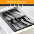 Silverware Drawer Organizer Compact Utensil Tray/Cutlery Holder for Flatware and Silverware Spoons Forks Knives Small Partition Storage (Black)...