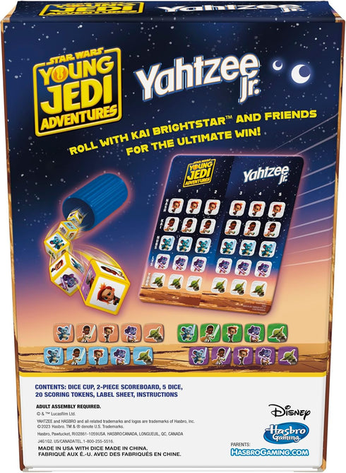 Hasbro Gaming Yahtzee Jr. Star War: Young Jedi Adventures Edition Board Game for Kids | Ages 4+ | 2-4 Players | Counting and Matching Games for Pr...