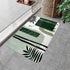 Green Mid Century Bath Rugs for Bathroom, Modern Boho Geometric Abstract Emerald Green Minimalist Striped Non Slip Flannel Bathroom Rug, Dry Fast ...