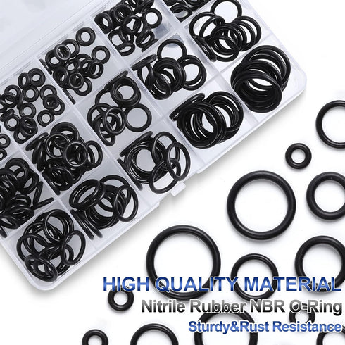 Gelisen 220Pcs Nitrile Rubber O-Rings Kit Thickness 2.4mm 15 Size Universal NBR Metric Washer Gasket Assortment Set for Automotive Faucet Pressure...