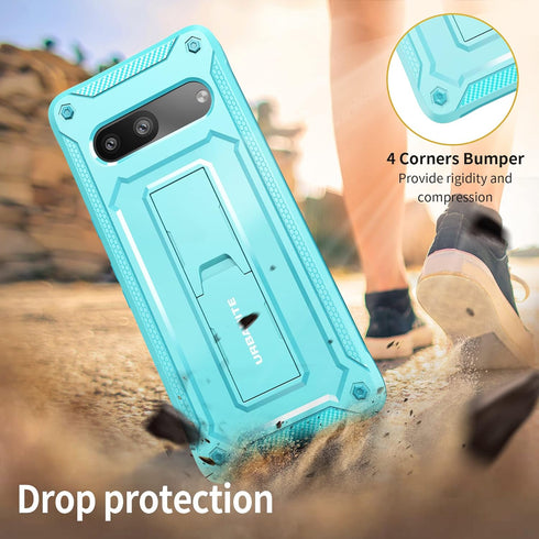 URBANITE for Google Pixel 7 Case, Military Grade Rugged Shockproof Protective Cover with Screen Protector and Kickstand (Sky Blue)...