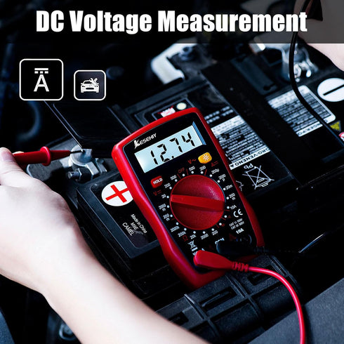 Digital Multimeter, Lesehiy Voltage Tester with AC DC Voltmeter & Ohm Volt Amp Tester, Multifunction Battery Tester, Pocket Meter with Backlight T...