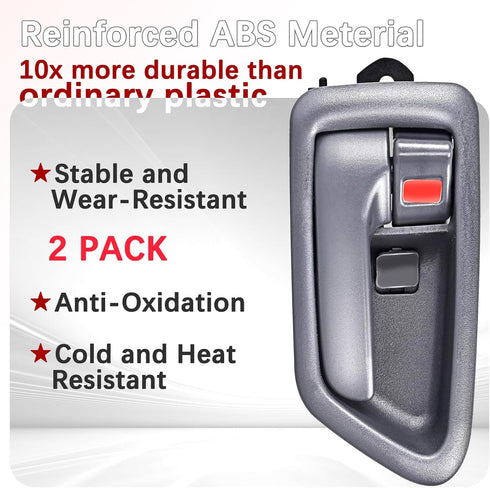 FAERSI 2Pcs Inside Interior Door Handle Front Rear Driver & Passenger Side Replacement for 1997 1998 1999 2000 2001 Toyota Camry, Gray.OE:69206-AA...