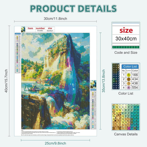 EOBROMD Fantasy Landscape Diamond Art Painting Kits for Adults, 5D Diamond Art Kits for Beginners, DIY Paint by Numbers with Full Drill Diamond Do...