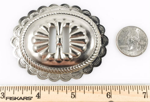 Dangerous Threads Conchos 2 3/4" Big Oval Classic Western Bright Nickel 6 pieces #50065...