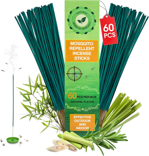 120 Pcs Mosquito Repellent Incense Sticks Outdoor Patio, Citronella Repellent Incense Sticks Coils Outdoor, Natural Plant Bug Repellent for Patio,...