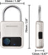 Fingerprint Padlock, Smart Padlock with USB Charging Support, Fingerprint Lock, Biometric Lock Suitable for Luggage, Bookcase, Suitcase, Backpack,...