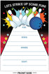 Your Main Event Prints Bowling Party Invitation - Bowling Party Invite - Boy Birthday Invitation - 20 Fill-In Bowling Party Invitations With White...