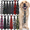 10pcs Skull Large Dog Neck Ties, Festival Dog Ties for Medium Large Dogs, Bulk Handmade Large Dog Collar Grooming Ties, Holiday Skull Pattern Dog ...