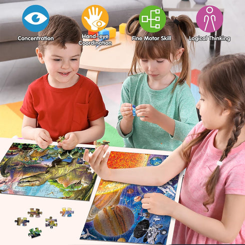 Dinosaur Puzzles for Kids, 100 Piece Jigsaw Puzzles for Kids Ages 4-8, Learning Educational Puzzle Toys for Toddlers Boys Girls 4 5 6 7 8 Years Ol...