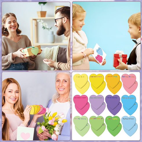Teling 24 Pieces Inspirational Sticky Notes Graduation Gift Heart employee gifts Cute Sticky Note Pads Gifts for Reminder Work Studying 3x3 inch(V...