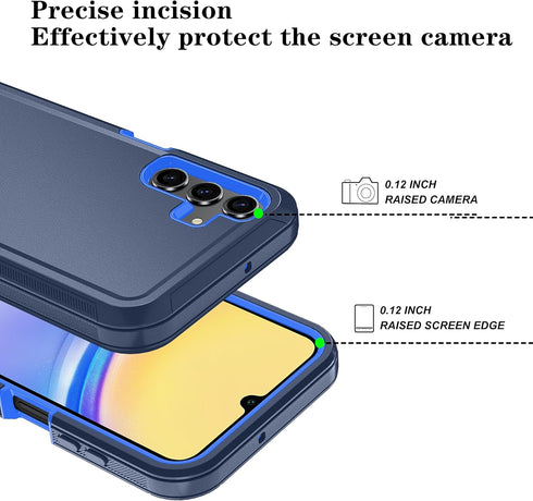 Qinmay Phone Case for Samsung Galaxy A25 5G Case with HD Screen Protector, Samsung A25 5G Case Durable Shockproof 3-Layer Cover for Galaxy A25 5G ...